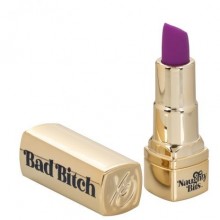 Перезаряжаемый мини-вибромассажер в виде помады «Naughty Bits Bad Bitch Lipstick» от компании California Exotic Novelties, цвет золотой, SE-4410-00-3, бренд CalExotics, из материала пластик АБС, длина 7.5 см.