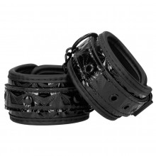 Наручники с цепочкой «Luxury Hand Cuffs», черные, Shots Media OU341BLK, длина 36 см., со скидкой