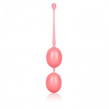 Утяжеленные вагинальные шарики из силикона «Weighted Kegel» со смещенным центром тяжести от компании California Exotic Novelties, цвет розовый, SE-1326-05-2, бренд CalExotics, диаметр 3.5 см., со скидкой