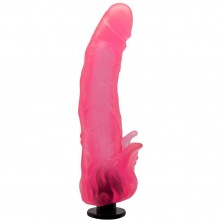 Гелевая насадка для страпона с клиторальными лепестками, цвет розовый, Биоклон 190200, длина 18.5 см., со скидкой