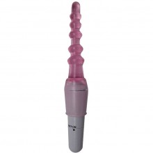 Гелевый анальный вибратор «Ass Paradise» с шариками, цвет розовый, Eroticon 30174, из материала ПВХ, длина 20.5 см.