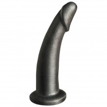 Черная насадка для страпона «Platinum Bent 1», длина 13.5 см, диаметр 3.5 см, Биоклон 137504, бренд LoveToy А-Полимер, из материала ПВХ, длина 13.5 см., со скидкой