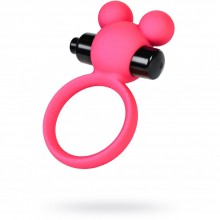 Виброкольцо эрекционное с ушками на пенис «A-Toys by TOYFA», силиконовое, розовое, диаметр 3.1 см, 768019, коллекция ToyFa A-Toys, длина 6.9 см., со скидкой