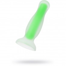 Светящаяся в темноте анальная пробка «Beyond by Toyfa Victor Glow», водонепроницаемая, силиконовая, зеленая, длина 10 см, диаметр 3 см, 873011, длина 10 см., со скидкой