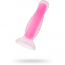 Анальная силиконовая втулка светящаяся в темноте «Beyond by Toyfa Cain Glow», розовая, длина 10 см, диаметр 3 см, 873013, длина 10 см., со скидкой