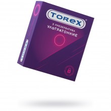 Презервативы ультратонкие «Torex №3» латекс, 3 шт, 00902, цвет прозрачный, длина 18 см., со скидкой