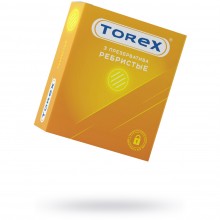 Презервативы ребристые «Torex №3», латекс, 3 шт, 00903, цвет прозрачный, длина 18 см.