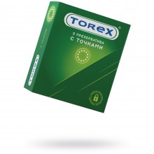 Презервативы точечные «Torex №3», латекс, 3 шт, 00904, цвет прозрачный, длина 18 см., со скидкой