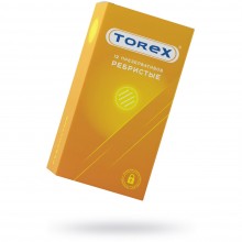 Презервативы ребристые «Torex №12», латекс, 12 шт, 00910, цвет прозрачный, длина 18 см., со скидкой