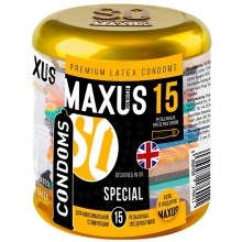 Набор презервативов с уникальным дизайном Maxus «Special» в стильном металлическом кейсе, 15 штук, 05944, из материала латекс, длина 18 см., со скидкой
