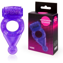 Фиолетовое эрекционное виброкольцо с шипиками, Erowoman ee-10271, бренд Bior Toys, из материала TPR, цвет фиолетовый, длина 7 см.