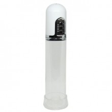 Перезаряжаемая автоматическая помпа для мужчин с прозрачной колбой, белая, Джага-Джага 800-10 BX DD, из материала пластик АБС, длина 21 см., со скидкой