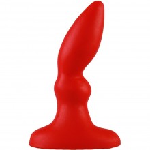 Силиконовая изогнутая анальная втулка красного цвета с шариком-стимулятором, 652-01 BX DD, бренд Джага-Джага, длина 10 см., со скидкой