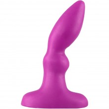 Анальная втулка «Джага-Джага №1» с шариком для стимуляции и ограничителем в основании, фиолетовая, силиконовая, 654-01 BX DD, цвет фиолетовый, длина 10 см., со скидкой