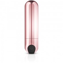 Компактная вибропуля «Rosy Gold New Bullet Vibrator» от EDC Collections, розовое золото, RG003, цвет золотой, длина 7.5 см., со скидкой