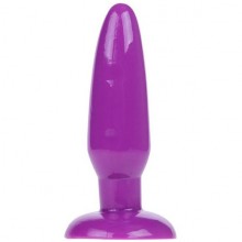 Фиолетовая анальная пробка с присоской, рабочая длина 11.5 см, Baile BI-017001R-0603S, цвет фиолетовый, длина 13.5 см., со скидкой