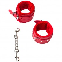 Красные наручники «Party Hard Calm» с мехом, Lola Games 1097-02lola, из материала ПВХ, цвет красный, длина 31 см.