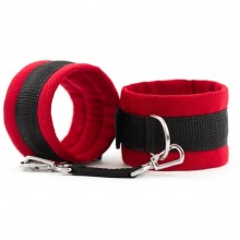 Красные бархатные наручники «My Rules», БДСМ арсенал 6901-2ars, из материала ткань, цвет красный, со скидкой
