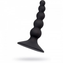 Черная силиконовая анальная втулка-елочка «Bootes», рабочая длина 7.5 см, POPO Pleasure by TOYFA 731434, длина 10 см., со скидкой
