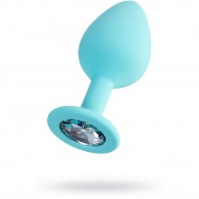 Силиконовая анальная втулка «ToDo by Toyfa Brilliant», водонепроницаемая, силикон, рабочая длина 7 см, Toyfa 357033, цвет голубой, длина 8 см., со скидкой