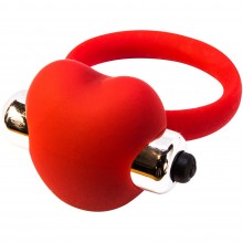 Эрекционное кольцо «Saga Flash» в форме сердечка с вибропулей, Lola games 9001-01Lola, цвет красный, диаметр 3 см.