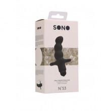 Рельефный анальный вибростимулятор «Anal Finger Stimulator No. 53», Shots SON053BLK, из материала силикон, коллекция SONO, длина 12 см., со скидкой
