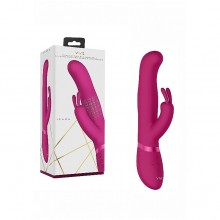 Розовый вибромассажер «Izara» со стимулирующими бусинами и функцией «мгновенный оргазм», рабочая длина 11 см, Shots VIVE014PNK, бренд Shots Media, со скидкой