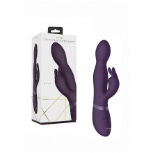 Фиолетовый вибромассажер-кролик «Niva» с функцией «мгновенный оргазм», рабочая длина 11.5 см, Shots VIVE015PUR, бренд Shots Media, длина 21.5 см., со скидкой