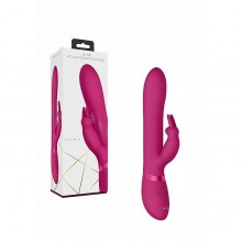 Вибромассажер «Amoris» со стимулирующими бусинами и функцией «мгновенный оргазм», розовый, рабочая длина 13.5 см, Shots VIVE020PNK, бренд Shots Media, из материала силикон, длина 23 см.