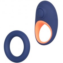 Набор синих эрекционных колец «Link Up Verge», внутренний диаметр 3.75 см, California Exotic Novelties SE-1350-10-3, бренд CalExotics, из материала силикон, длина 9 см., со скидкой