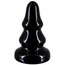 Черная анальная пробка «Magnum 17» обтекаемой формы двойного конуса, цвет черный, Lovetoy 421700, длина 16 см.