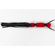 Черная плеть с красной ручкой из эко-меха, общая длина 44 см, Джага-Джага 911-31 BX DD, из материала кожа, длина 44 см., со скидкой