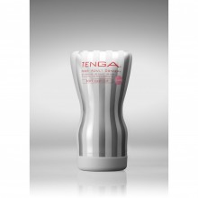 Одноразовый мастурбатор «Soft Case Cup Gentle», Tenga TOC-202S, из материала TPE, цвет серый, длина 15.5 см., со скидкой