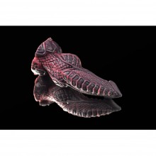 Необычный фаллоимиатор «Оками» c рельефом в виде чешуек, силикон, ERASEXA zoo130, цвет мульти, длина 21 см., со скидкой