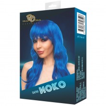 Синий длинный парик «Иоко» с челкой, Джага-Джага 964-07 BX DD, из материала синтетика, длина 65 см., со скидкой