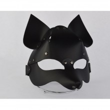 Черная маска «Лиса» из натуральной кожи, Ситабелла 3414-1, бренд СК-Визит, со скидкой