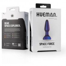 Перезаряжаемая анальная пробка «Space Force» с самопенитрацией, фиолетовая, рабочая длина 10.5 см, EDC Wholesale HUE011, из материала силикон, коллекция Hueman, длина 13.9 см.