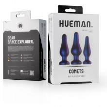 Набор «Comets Butt» из трех градуированных конических анальных пробок разного размера, фиолетовый, EDC Wholesale HUE014, бренд EDC Collections, из материала силикон, длина 13 см., со скидкой