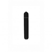 Сверхмощная удлиненная вибропуля «Bullet Vibrator» с 10 режимами вибрации, Shots SHT429BLK, бренд Shots Media, из материала пластик АБС, цвет черный, длина 10.5 см.