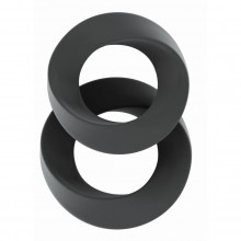 Набор из двух эрекционных колец разного размера «Cockring Set No.24» спиралевидной формы, серый, Shots SON024GRY, бренд Shots Media, из материала силикон, диаметр 5.5 см., со скидкой
