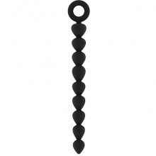 Анальная цепочка «Anal Chain No.28» из силикона, черная, рабочая длина 21 см, Shots Media SON028BLK, коллекция SONO, длина 24.5 см., со скидкой
