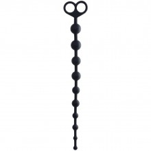 Черные анальные бусы «Cephei», рабочая длина 28.5 см, минимальный диаметр 1 см, ToyFa 731431, из материала силикон, длина 33.5 см., со скидкой