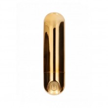 Перезаряжаемая вибропуля «BGT - 7 Speed Rechargeable Bullet», цвет золотистый, BGT006GLD, бренд Shots Media, цвет золотой, длина 7.7 см.