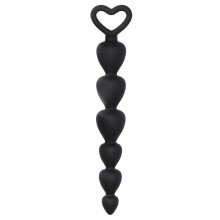 Черная анальная елочка «Silicone Anal Beads» из силикона, Shots SHT426BLK, бренд Shots Media, длина 17.5 см.