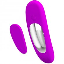 Перезаряжаемая вибровкладка в трусики «Lisa» с пультом ДУ, фиолетовая, Baile MC36, цвет фиолетовый, длина 9.5 см., со скидкой