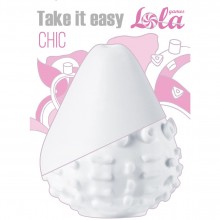 Нереалистичный мини-мастурбатор «Take it Easy Chic White», Lola Games 9022-01lola, из материала TPE, цвет белый, длина 7.1 см., со скидкой
