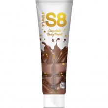 Краска для тела со вкусом шоколада «Stimul 8 Bodypaint», объем 100 мл, ST97434, из материала Масляная основа, цвет Коричневый, 100 мл.