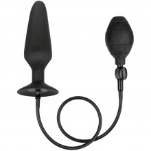Расширяющаяся анальная пробка «XL Silicone Inflatable Plug» с грушей, черная, California Exotic SE-0430-30-3, бренд CalExotics, из материала силикон, длина 16 см., со скидкой