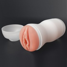 Телесный мастурбатор-вагина «Sex In A Can» в тубе, длина 16 см, Lovetoy 3600507-01, бренд Биоритм, из материала CyberSkin, длина 16 см., со скидкой