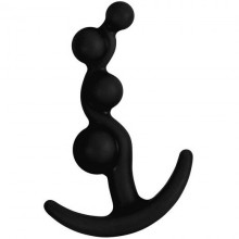 Черная анальная цепочка «Lure Me Silicone Anal Toy» с ограничителем, общая длина 10.5 см, Lovetoy BK21BLK, бренд Биоритм, из материала силикон, длина 10.5 см., со скидкой
